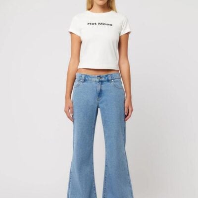 Abrand 99 Low Baggy Flare Gigi Size AU 12 / W 30" Mid Blue