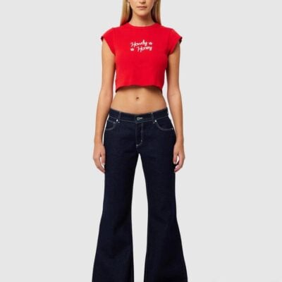 Abrand 99 Low Baggy Flare Nicky Size AU 7 / W 25" Rinse Denim
