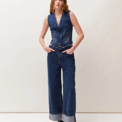Lulu & Rose Tia Cuff Jean Size 28 Dark Wash