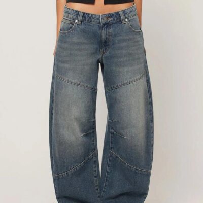 Abrand 95 Barrel Jean Amalie Size AU 9 / W 27" Mid Vintage Blue
