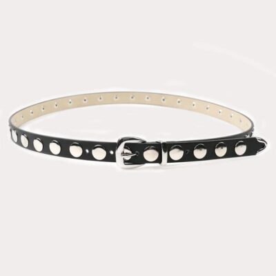 Petit Moments Studded Disc Belt Size M/L Silver/Black
