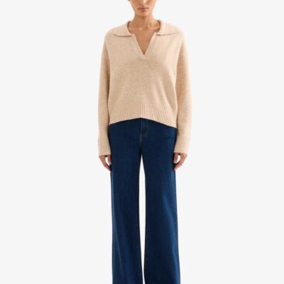 Nude Lucy Kinsley Rugby Knit Size S Oatmeal