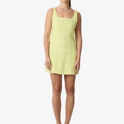 Lulu & Rose Margot Mini Dress Size L Chartreuse
