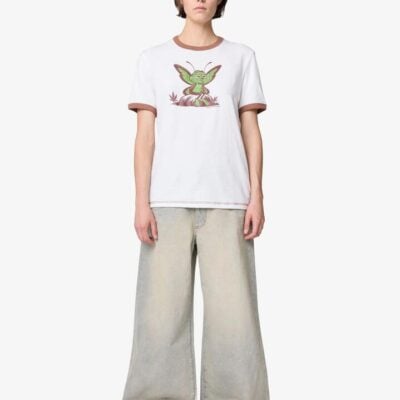 Deus Extraordinary Places Ringer Tee Size XS Vintage White