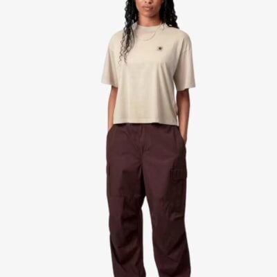 Carhartt Wip Women’s Short Sleeve Nelson T-Shirt Size L Fleur De Sel Garment Dyed