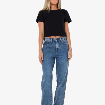 Dickies Women's Thomasville Jeans Size AU 6 / W 24" Rinsed Blue W/ Fade