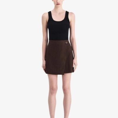 Nude Lucy Thilda Linen Skirt Size L Chocolate