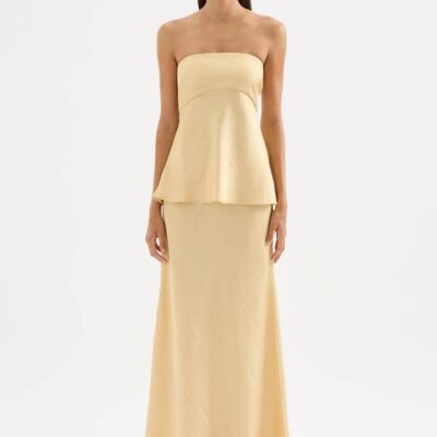 Nude Lucy Womens Pandora Strapless Top Yellow Size Xxs