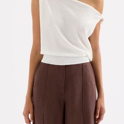 Nude Lucy Womens Paras Knit Top White Size Xxs