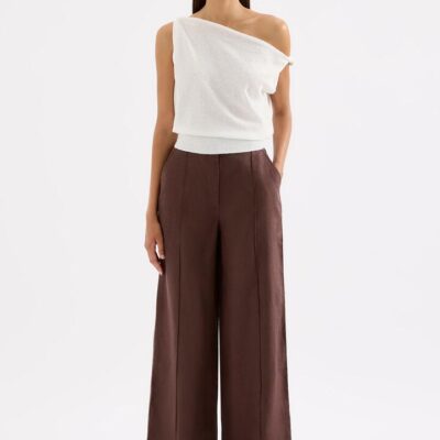 Nude Lucy Womens Theo Linen Pant Linen Brown Size Xxs