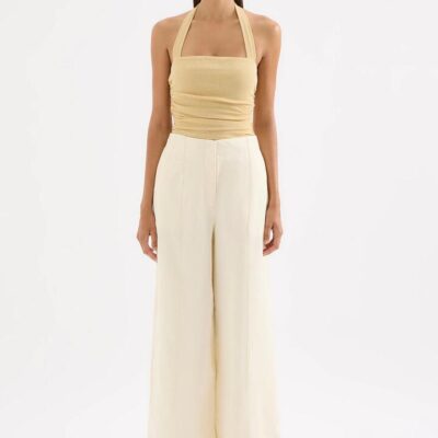 Nude Lucy Womens Theo Linen Pant Linen Yellow Size Xxs