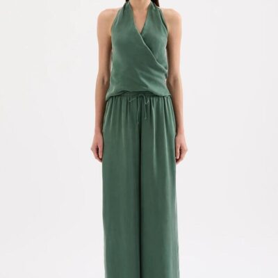 Nude Lucy Womens Leon Cupro Top Cupro Green Size Xxs