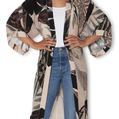 THE ARTISTS LABEL RADIO GARDEN SILK LONG KIMONO