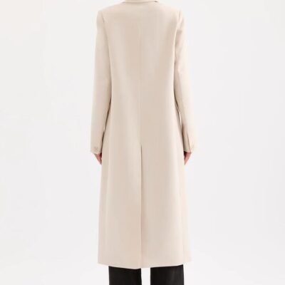 Nude Lucy Womens Jules Longline Blazer Midweight Tailoring Fabric Cream Size S