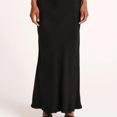 Nude Lucy Womens Lea Cupro Skirt Black Size L