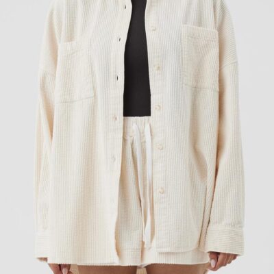 Nude Lucy Womens Lars Cord Shacket Cotton White Size Xxs