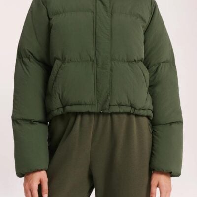 Nude Lucy Womens Topher Puffer Jacket Green Size L