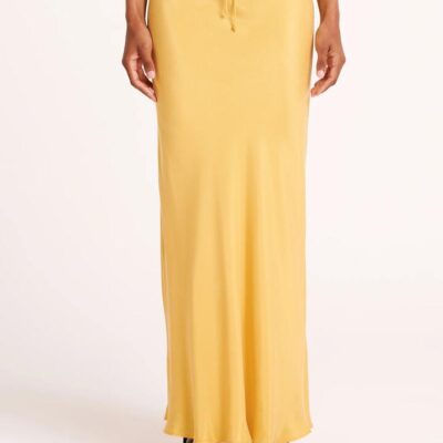 Nude Lucy Womens Lea Cupro Skirt Yellow Size Xl