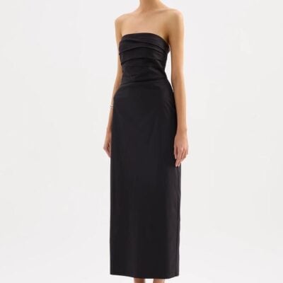 Nude Lucy Womens Raina Strapless Dress Cotton Black Size Xxl