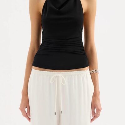 Nude Lucy Womens Abru Halter Top Black Size Xxl