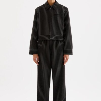 Nude Lucy Womens Maeve Pinstripe Bomber Stripes Size Xs