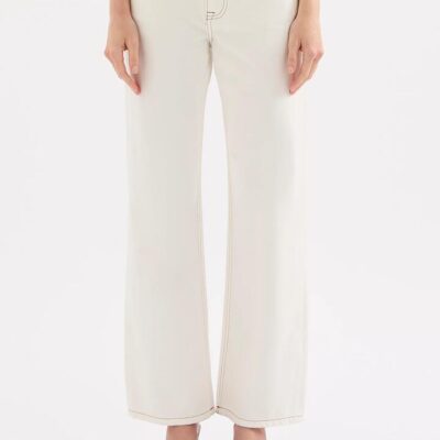 Nude Lucy Womens Organic Relaxed Leg Jean Denim White Size 23