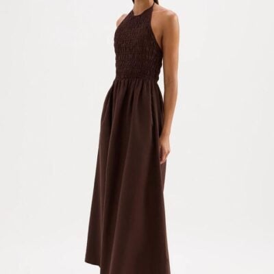 Nude Lucy Womens Mira Maxi Dress Cotton Brown Size Xxs