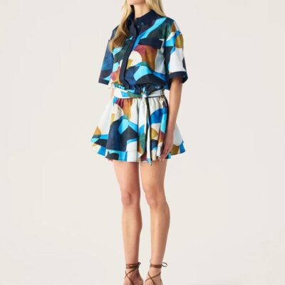 MOS The Label Celestia Print Ruffle Mini Dress | MOS The Label