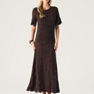 MOS The Label Anouk Crochet Midi Dress