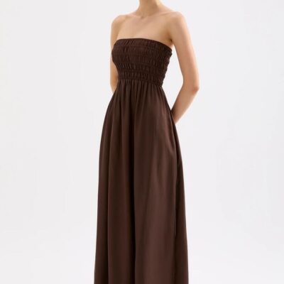 Nude Lucy Zuri Tencel Maxi Dress Brown