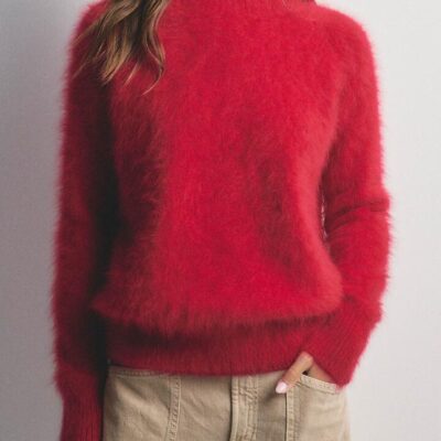 World of Nomads Adele Cashmere Crew Neck — Aubergine