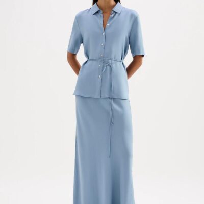Nude Lucy Womens Lawton Tencel Skirt Blue Size Xxs