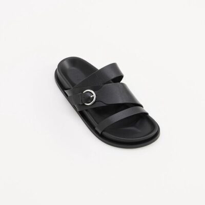 Nude Lucy Womens Rowan Leather Slide Black Size 37