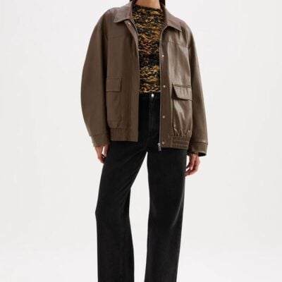 Nude Lucy Womens Lyla Vegan Leather Jacket Brown Size Xs/s