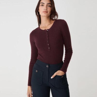 FORCAST Henley Button Up Knit