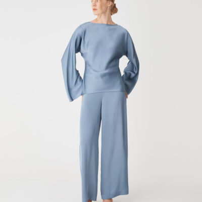 FORCAST Asma Satin Wide Leg Pants