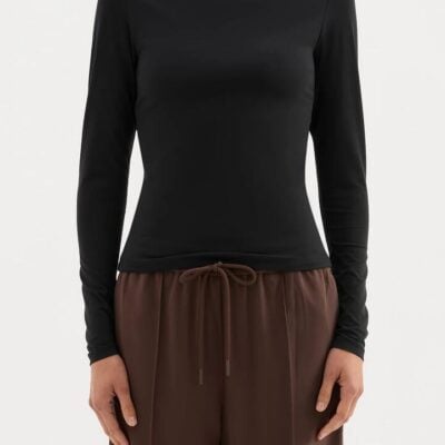 Nude Lucy Womens Lilah Ls Top Cotton Black Size Xxs