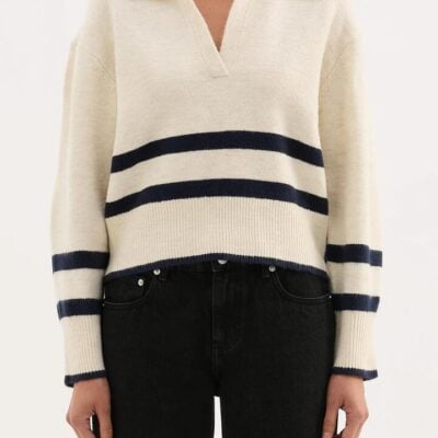 Nude Lucy Womens Archer Rugby Knit Stripes Size Xxs