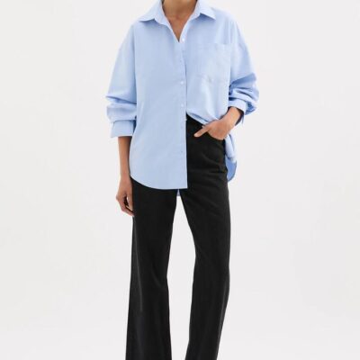 Nude Lucy Womens Classic Cotton Shirt Cotton Blue Size Xxs