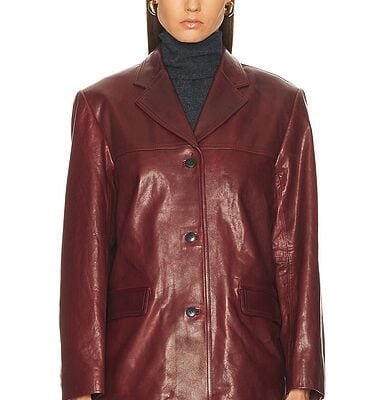 EAVES x Coco Aroa Leather Blazer Jacket