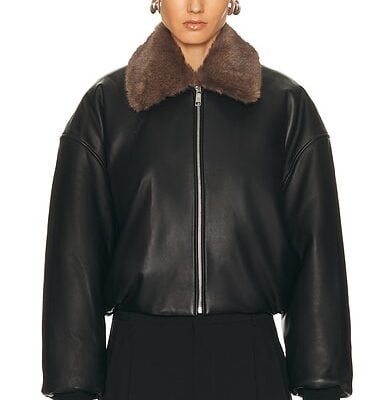 EAVES Norna Leather Bomber Jacket