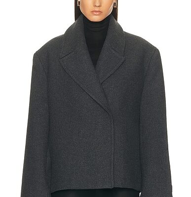 EAVES Oak Manteco Wool Cropped Peacoat