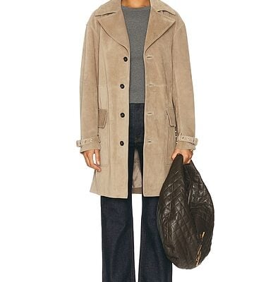 FRAME The Suede Trench Jacket