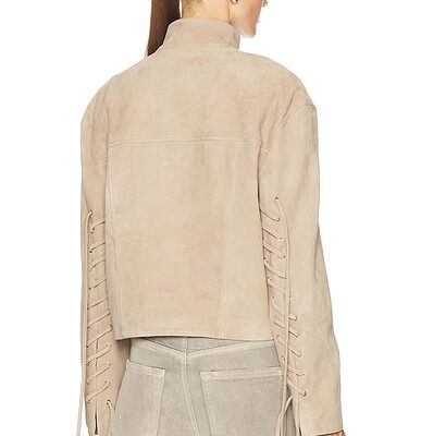 GRLFRND Annika Suede Lace Up Jacket