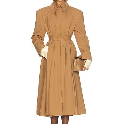 Helsa Wool Blend Midi Trench