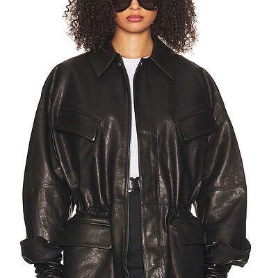 Helsa The Peplum Leather Moto Jacket