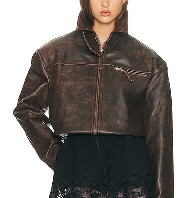 Helsa The Leather Oversized Moto Jacket