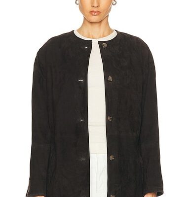 Loulou de Saison Waren Oval Shaped Suede Coat