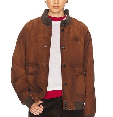 Miu Miu Agnello Scamosciato Cerato Jacket