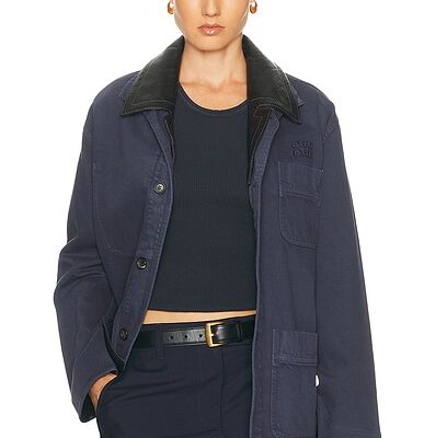 Miu Miu Gabardine Old Pelle Jacket